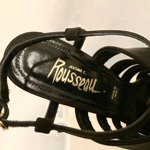 Jerome C. Rousseau Quorra Black Open Toe Pumps Stiletto Heel Fashionable Shoes - Picture 13 of 13